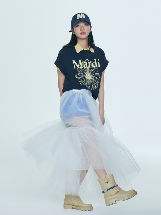 TSHIRT FLOWERMARDI_NAVY LEMON