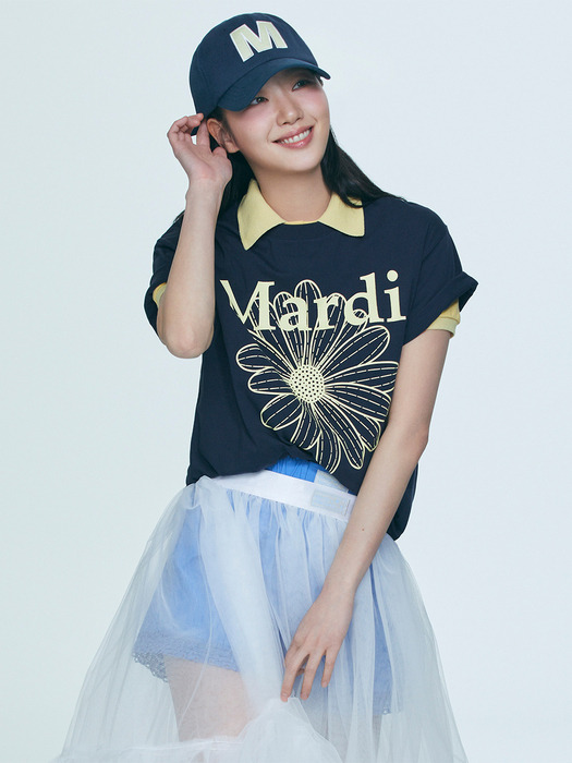 TSHIRT FLOWERMARDI_NAVY LEMON