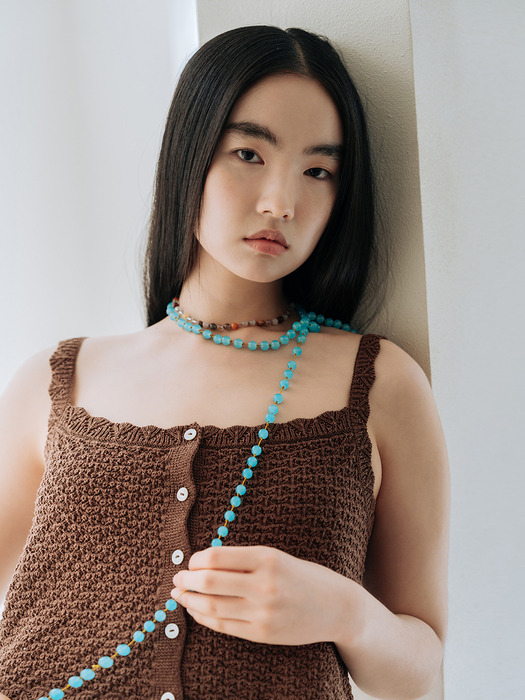 LINEN BLENDED CROCHET VEST_BROWN