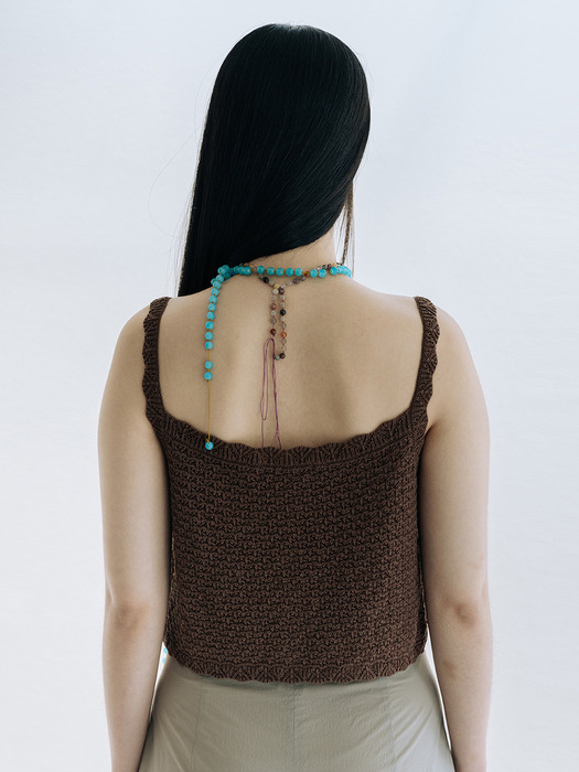 LINEN BLENDED CROCHET VEST_BROWN