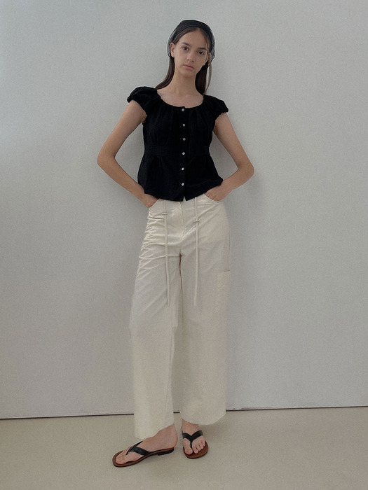 [24 SUMMER][SALT Label] MARRY PUFF BLOUSE_BLACK