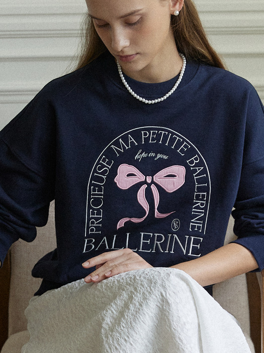 Ballerine Applique Sweatshirt - Navy