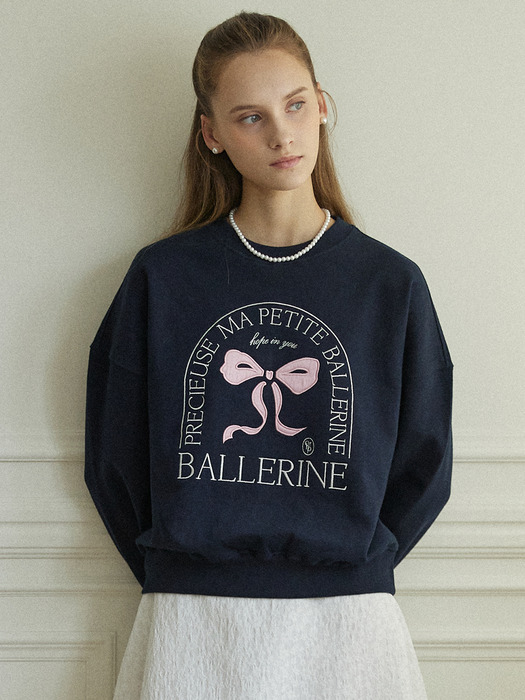 Ballerine Applique Sweatshirt - Navy