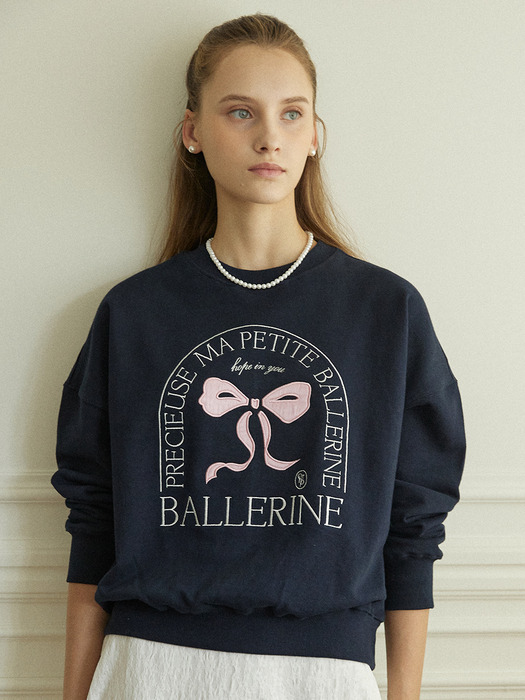 Ballerine Applique Sweatshirt - Navy