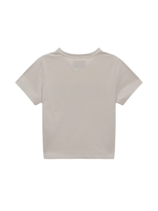 MATIN REVERSE PATCH LOGO CROP TOP IN BEIGE