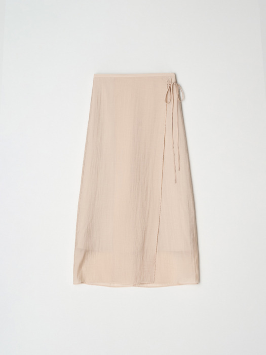 Sheer wrap skirt - Peach beige