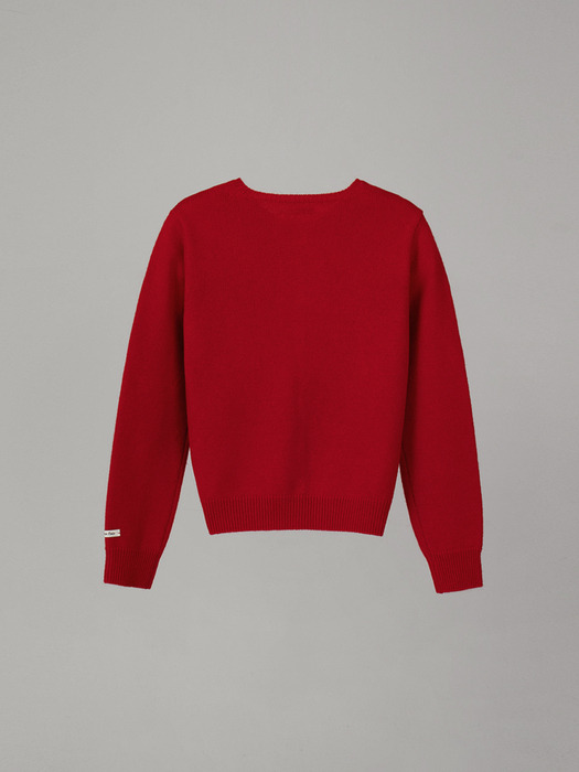 OVERDUE WOOL CARDIGAN_RED