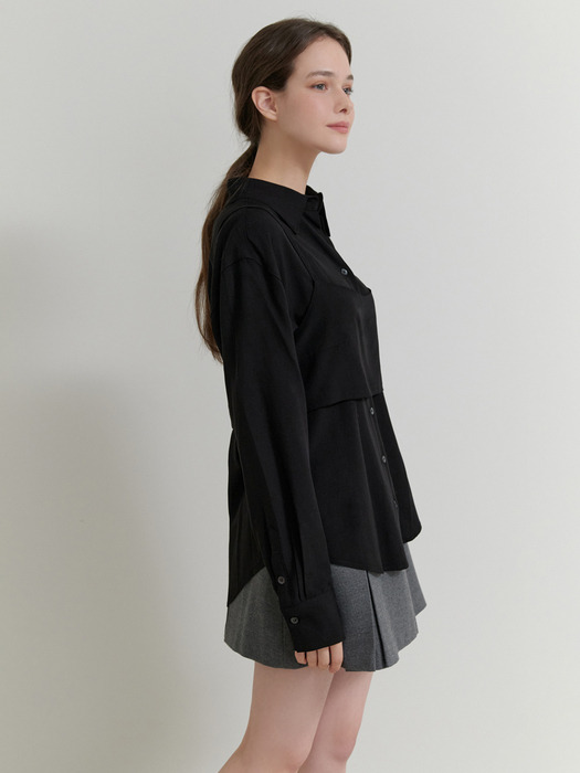 Bay bustier blouse_2piece (black)