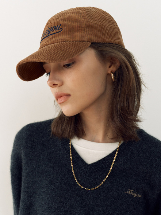 SEONYUDO Basic logo corduroy ball cap (3color)