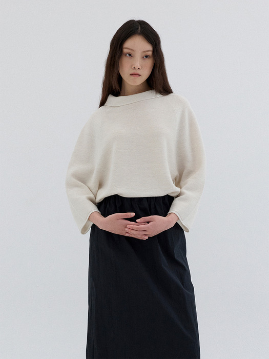 WOOL WHOLE GARMENT TOP_IVORY