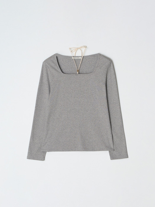 Square neck O-ring top - Melange gray