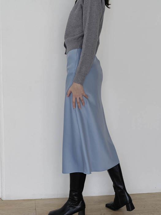 [24FW] Lautre Satin flare skirt blue