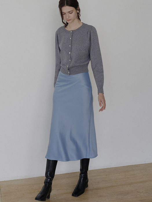 [24FW] Lautre Satin flare skirt blue