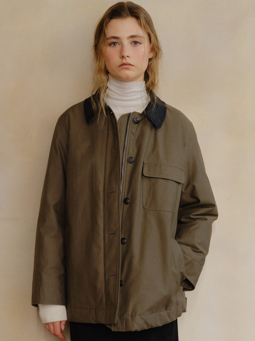 padded cotton work jacket (olive)