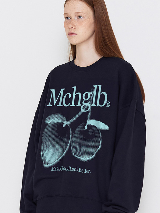 TWICE PEACH SWEATSHIRT(NAVY)