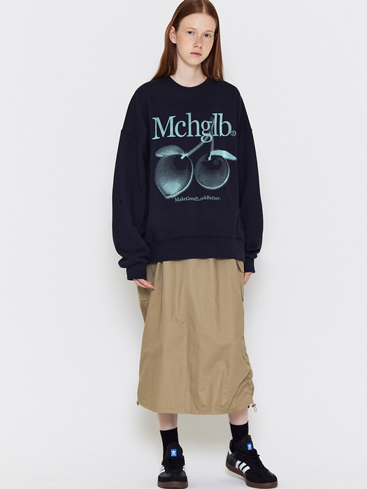 TWICE PEACH SWEATSHIRT(NAVY)