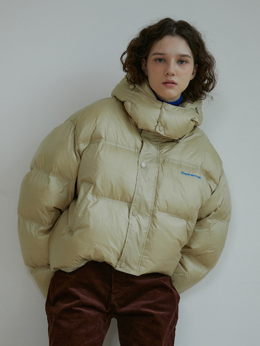 Duck Down Puffer Jacket (Beige)