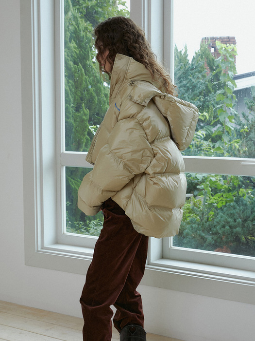 Duck Down Puffer Jacket (Beige)