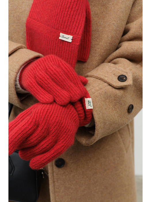 WHOLEGARMENT KNIT GLOVES RED_UDGL4F101R2