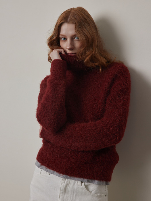 Hairy Alpaca Warm Turtle-neck Knit