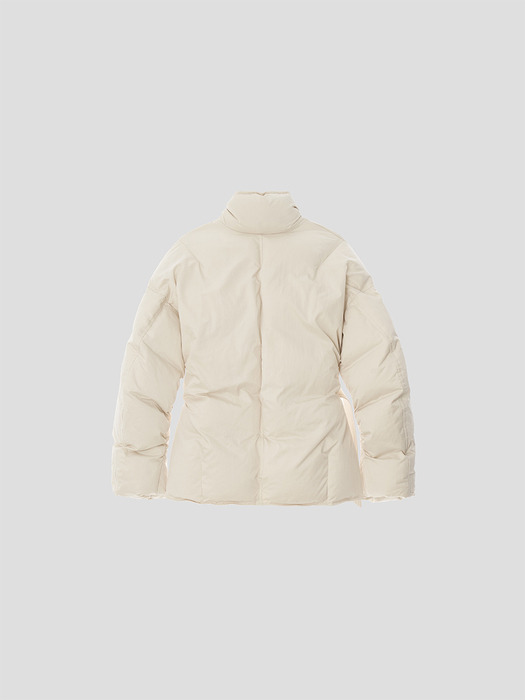 SHAWL COLLAR PUFFER JACKET (CREAM)