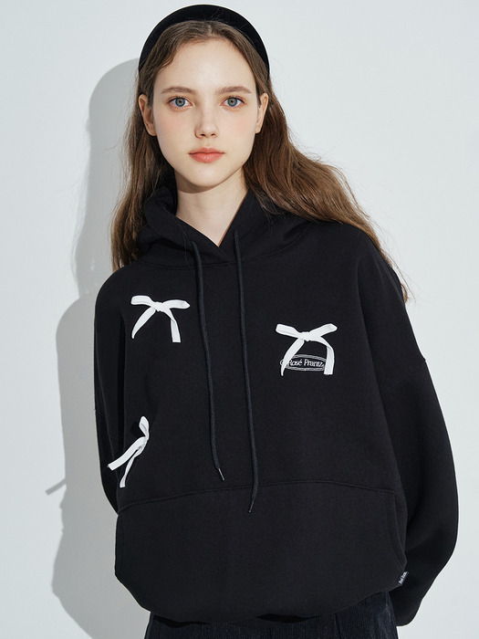 Velvet Ribbon Hoodie [Black]