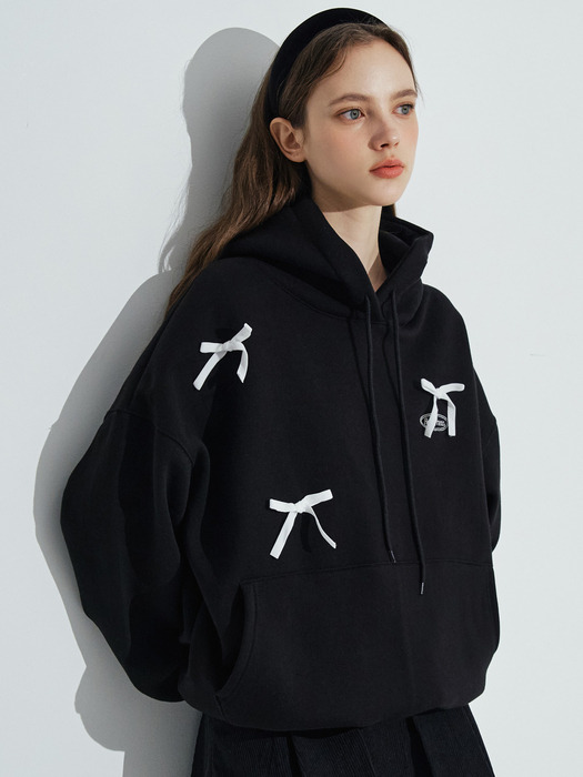 Velvet Ribbon Hoodie [Black]