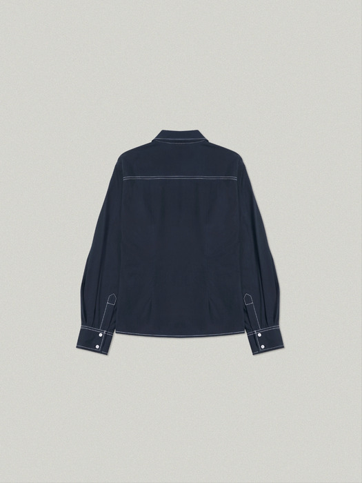 STITCH POINT LINE SHIRT [NAVY]