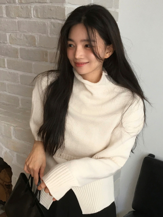 [세트] 숄 레이어드 슬릿 니트 아이 L324