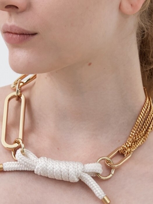 Big Shape Bold Chain and Rope Necklace