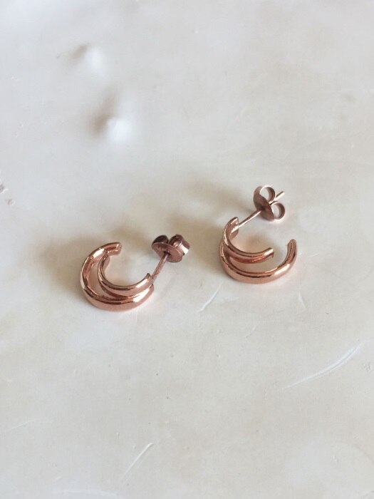 Two-ring earing [14k rose gold]