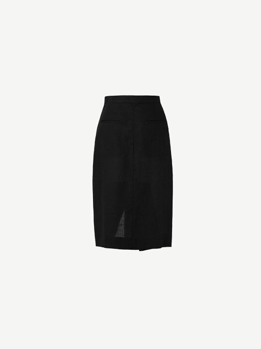 Linen belted wrap skirt