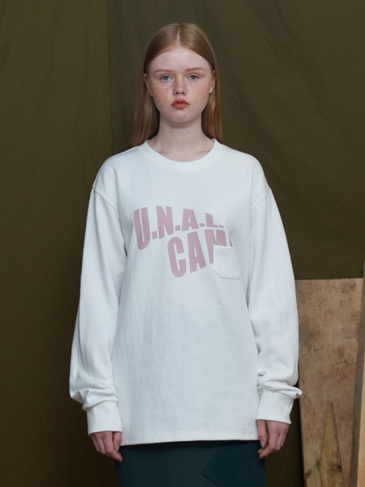 UNAL CAMP LONG SLEEVE T SHIRT / WHITE