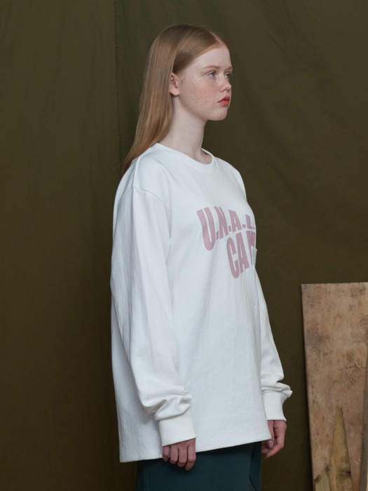 UNAL CAMP LONG SLEEVE T SHIRT / WHITE