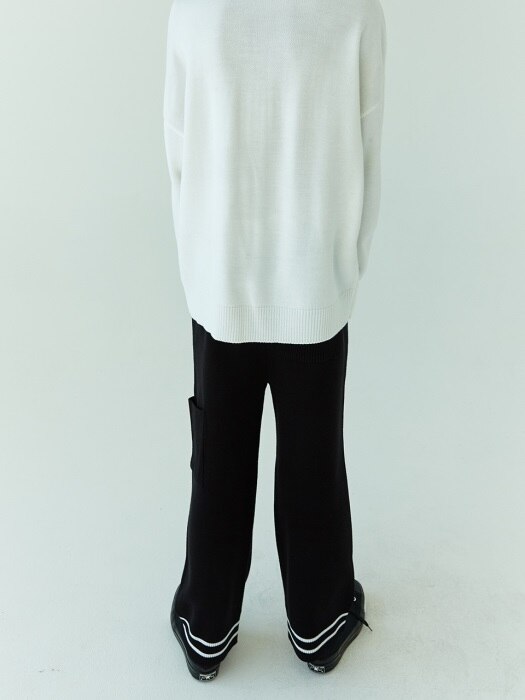 18FW 24 simple two ton wide kint pants (black)
