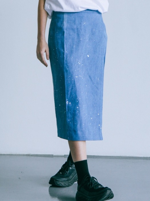 [PIGMILLION x DOPAMIN.C] Splash Denim Wrap Skirt (DENIM)		