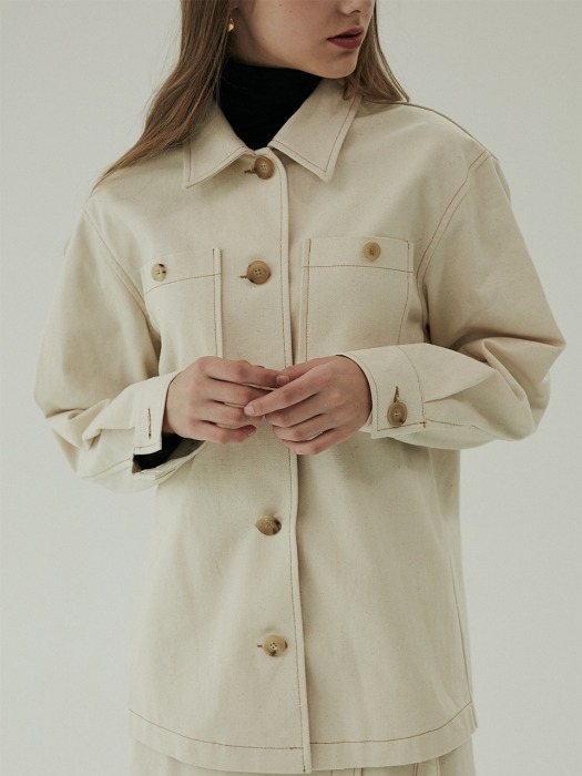 Femme cotton jacket natural beige
