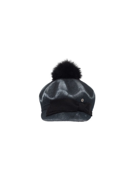 Voluminous pom pom cap-Burn out