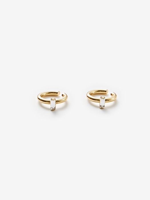 tiny cristal cuff or knuckle ring set