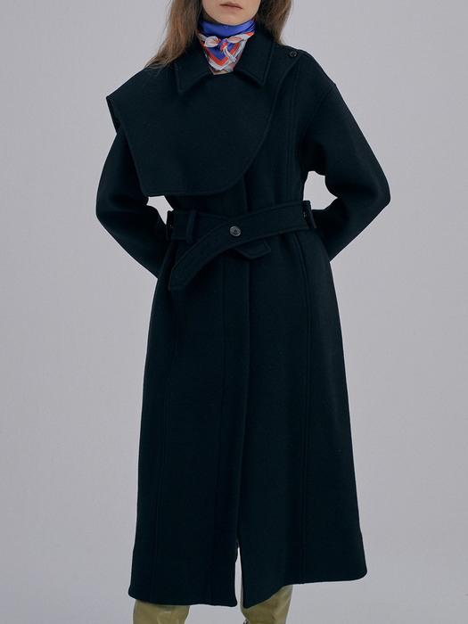 Removable Cape Coat_Black