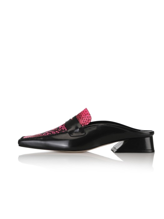 Ivy bloafers / 20RS-F088 Neon pink python+Black
