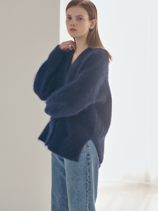 19WN reversible angora cardigan [NA]