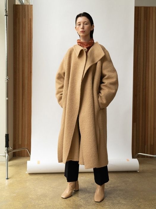 One button flare coat