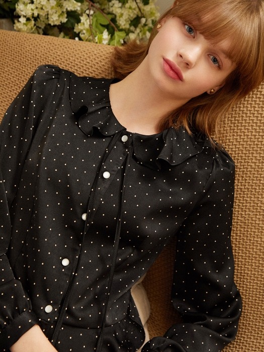 Piko Dot Blouse_Black