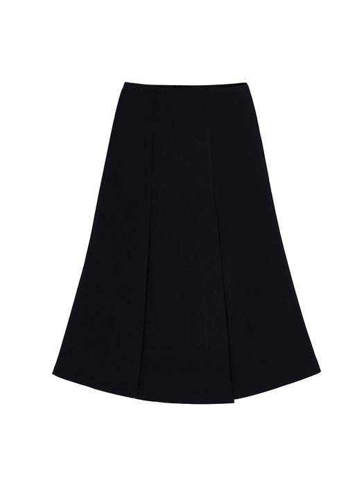 PLEATED MIDI SKIRT (BLACK)