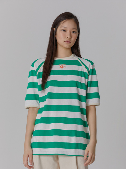 COLOR TAPING 2020 STRIPE T SHIRT GREEN
