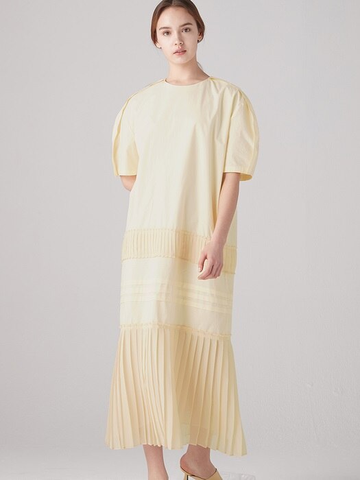 [EXCLUSIVE] Muse pleats dress - Light yellow