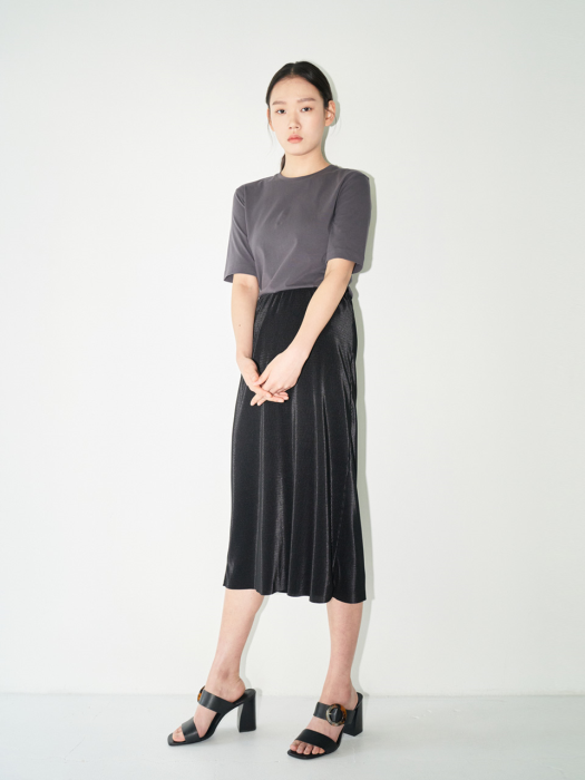 20SR PLEATS FLARE SKIRT (BLACK)