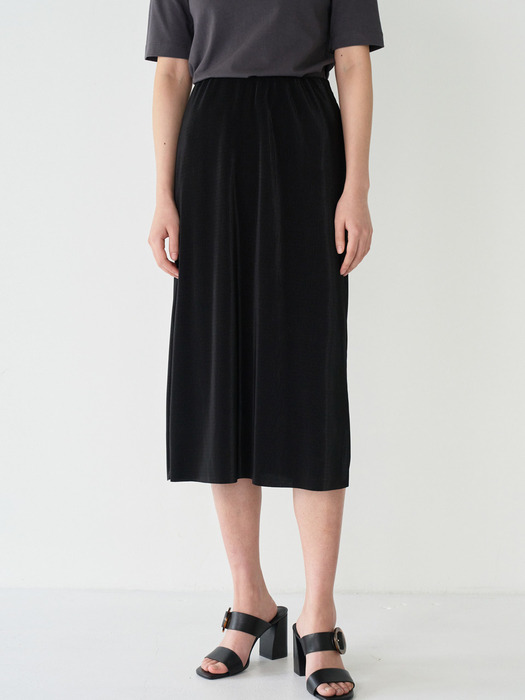 20SR PLEATS FLARE SKIRT (BLACK)