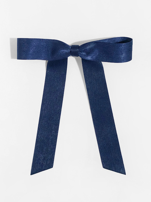 romantic ribbon hair pin (NAVY)